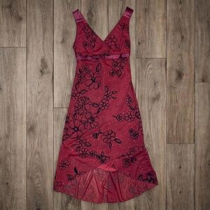 Ruby Rox Burgundy‎ Dress with Black Accents Size L
